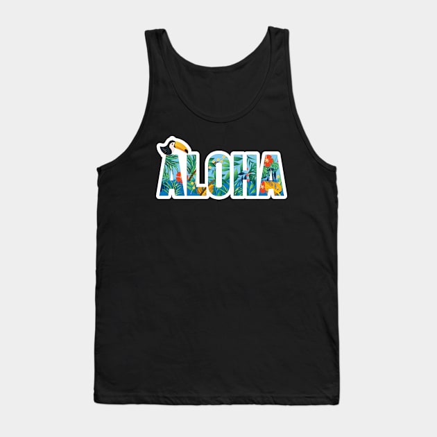 Aloha Hawaii Flower Spirit Bright Colorful Toucan Gift Tank Top by markz66